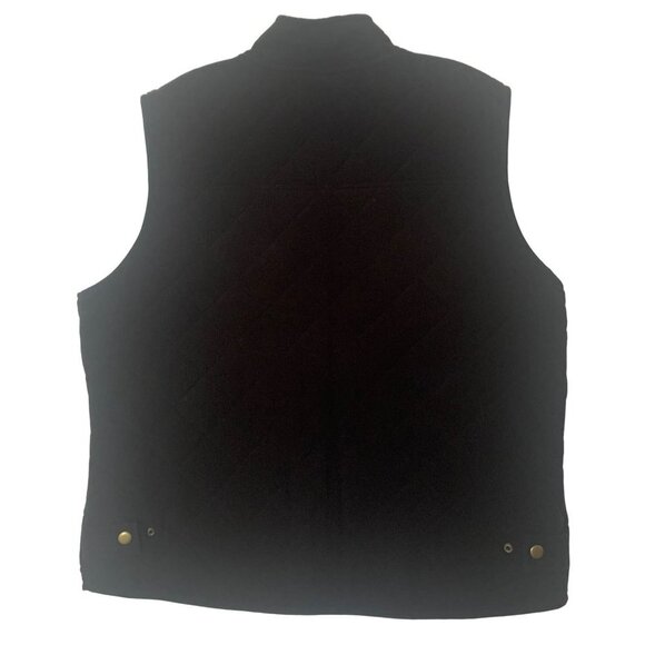 Talbots Black Quilted Fleece Zip Up Vest - Picture 2 of 9